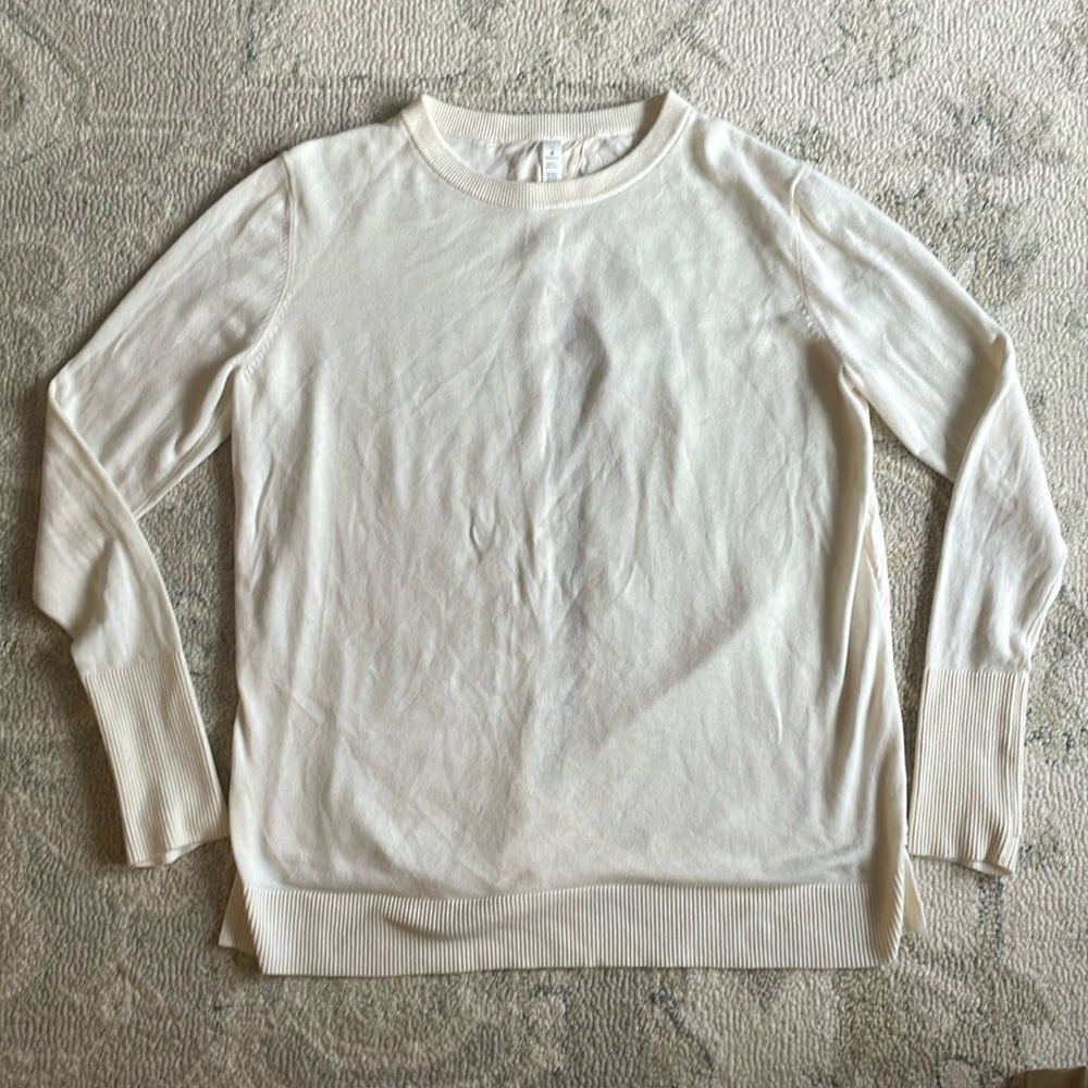 Lululemon still at ease pullover sweater white size 12